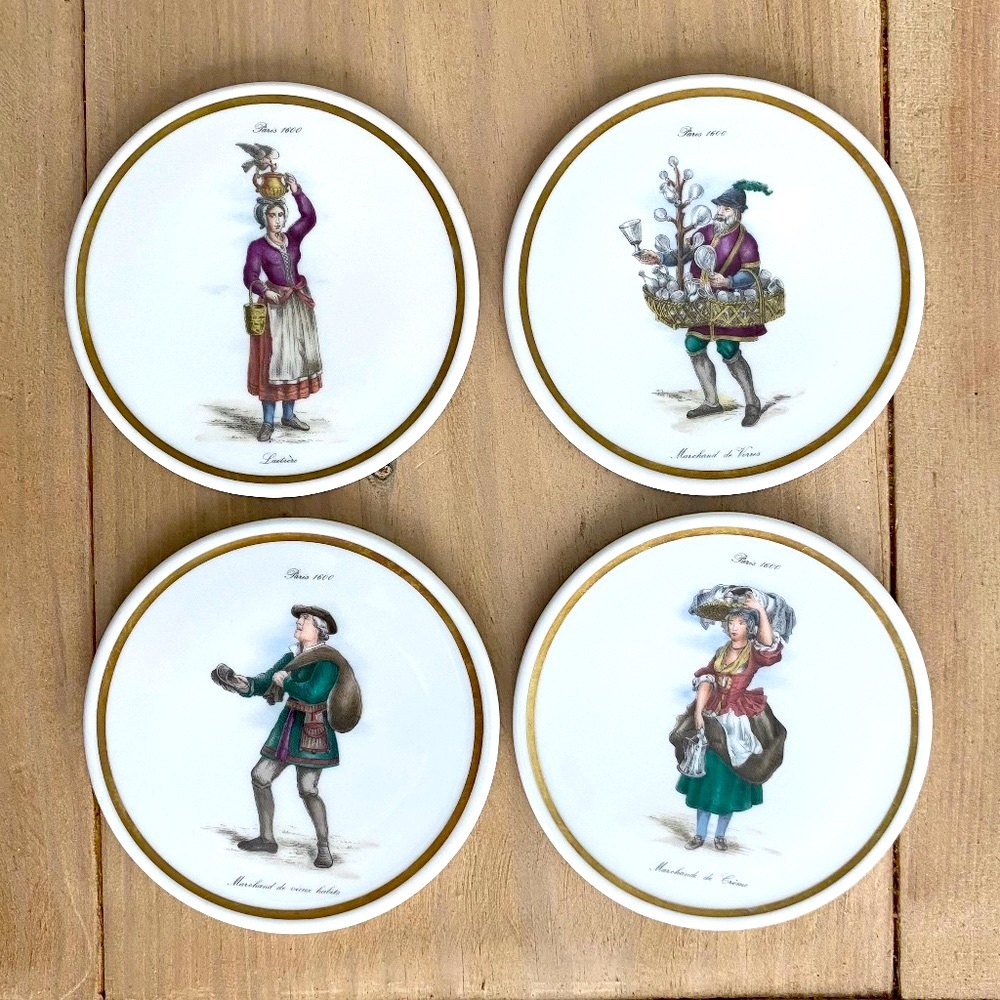 Set of 4 porcelain Paris 1600 Coasters by Vohenstrauss Johann Seltmann Germany